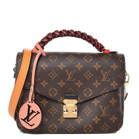 louis vuitton pochette metis monogram braided coquelicot red|louis vuitton monogram handbags.